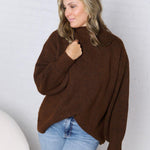 Dariel Mock Neck Sweater - Brown