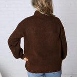 Dariel Mock Neck Sweater - Brown