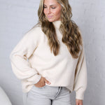 Dariel Mock Neck Sweater - Cream
