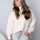 Dariel Mock Neck Sweater - Cream