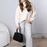 Dariel Mock Neck Sweater - Cream