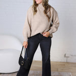 Dariel Mock Neck Sweater - Mocha