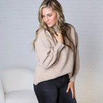 Dariel Mock Neck Sweater - Mocha