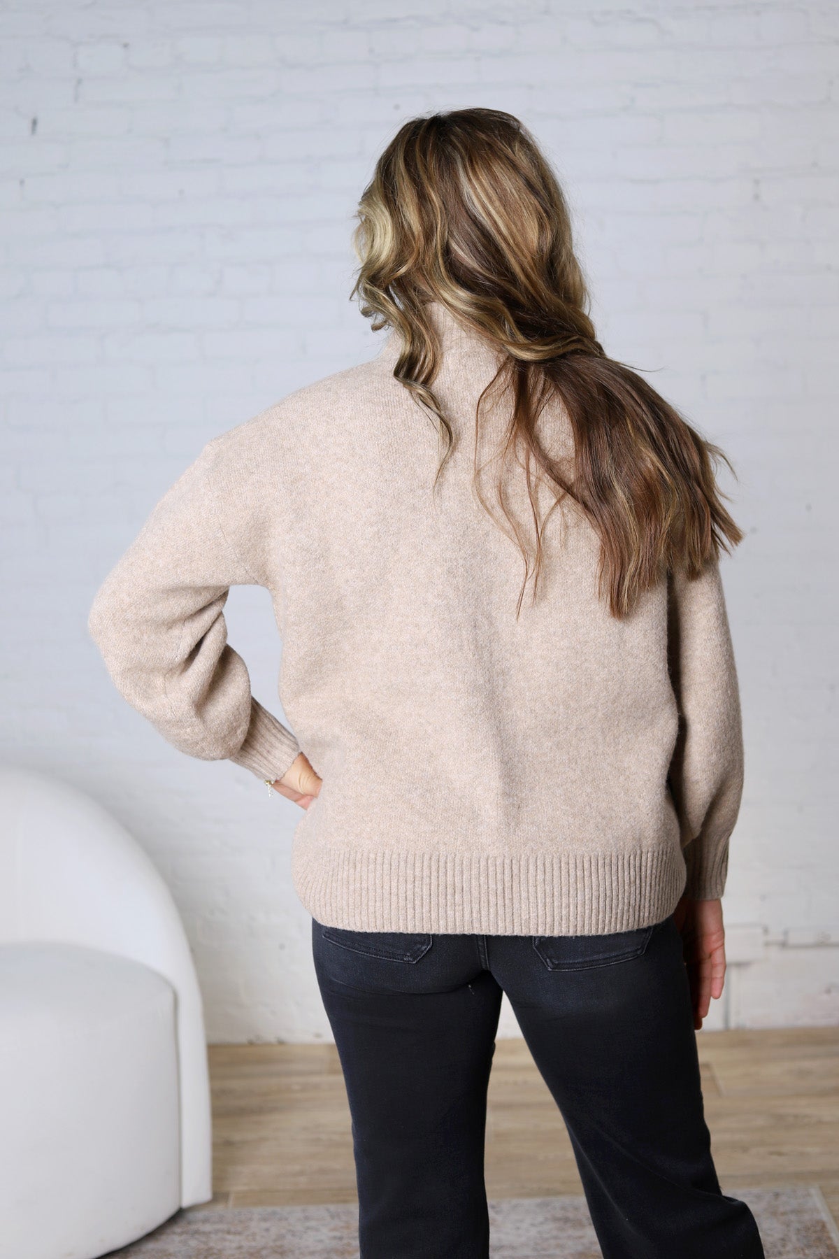 Dariel Mock Neck Sweater - Mocha