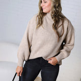 Dariel Mock Neck Sweater - Mocha