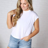 Davia Cotton Cap Sleeve Top - Off White