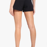 Davina Black Drawstring Athleisure Shorts - Black