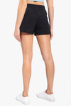Davina Black Drawstring Athleisure Shorts - Black