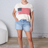 Dawsyn Star and Stripe American Flag Top