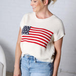 Dawsyn Star and Stripe American Flag Top