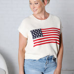 Dawsyn Star and Stripe American Flag Top