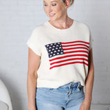 Dawsyn Star and Stripe American Flag Top