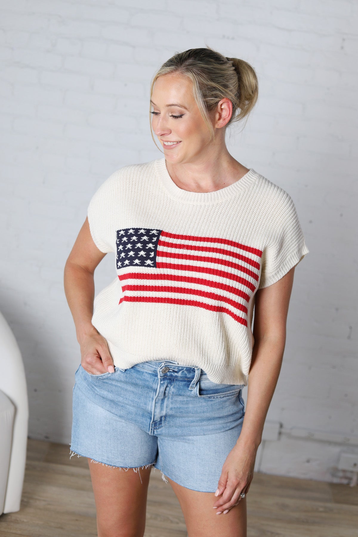 Dawsyn Star and Stripe American Flag Top