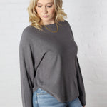 Delaine Long Sleeve Pullover - Heather Charcoal