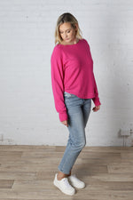 Delaine Long Sleeve Pullover - Hot Pink