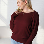 Delaney Dolman Sleeve Brushed Knit Top - Burgundy FINAL SALE