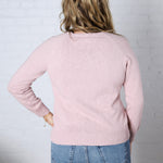Delany Raglan Sleeve Slub Pullover Sweater - Dusty Pink
