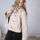 Della Double-Breasted Crop Jacket - Sand