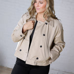 Della Double-Breasted Crop Jacket - Sand