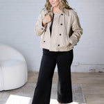 Della Double-Breasted Crop Jacket - Sand
