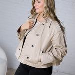Della Double-Breasted Crop Jacket - Sand