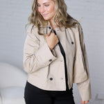 Della Double-Breasted Crop Jacket - Sand