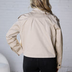 Della Double-Breasted Crop Jacket - Sand
