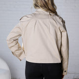 Della Double-Breasted Crop Jacket - Sand