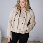 Della Double-Breasted Crop Jacket - Sand