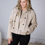 Della Double-Breasted Crop Jacket - Sand