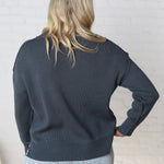 Della Ribbed Knit Sweater - Dark Teal