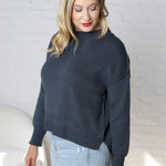 Della Ribbed Knit Sweater - Dark Teal