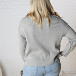 Della Ribbed Knit Sweater - H Grey