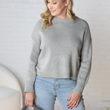 Della Ribbed Knit Sweater - H Grey