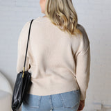 Della Ribbed Knit Sweater - Natural