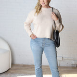 Della Ribbed Knit Sweater - Natural