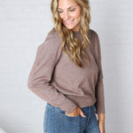 Della Soft Crew Neck Knit Sweater - Mushroom