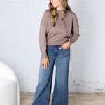 Della Soft Crew Neck Knit Sweater - Mushroom