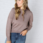 Della Soft Crew Neck Knit Sweater - Mushroom