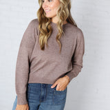 Della Soft Crew Neck Knit Sweater - Mushroom
