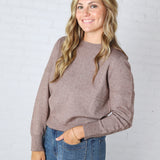 Della Soft Crew Neck Knit Sweater - Mushroom