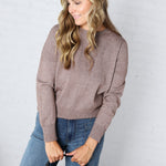 Della Soft Crew Neck Knit Sweater - Mushroom