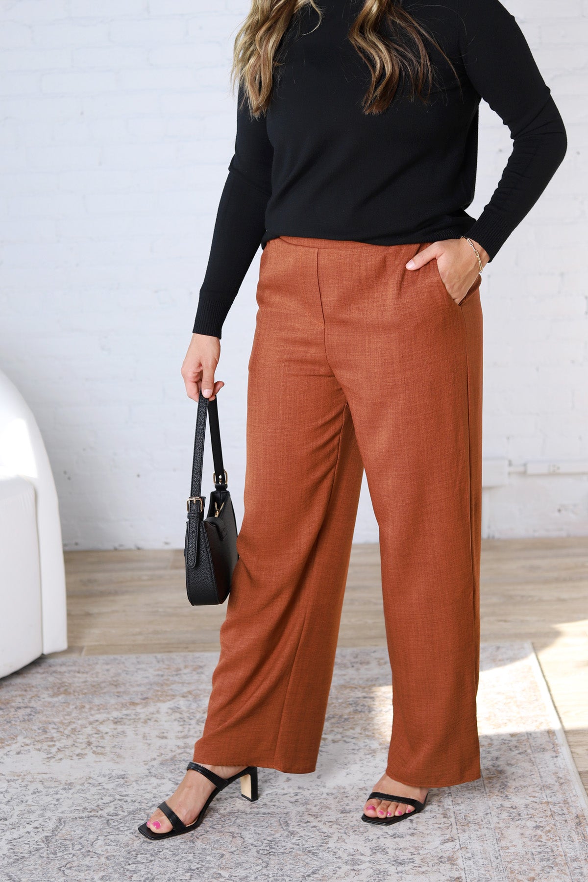 Delyse Waist Band Wide Leg Pants FINAL SALE