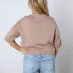 Devon Drop Shoulder Bouclé Top - Oatmeal