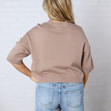 Devon Drop Shoulder Bouclé Top - Oatmeal
