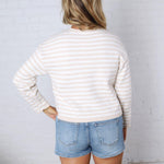 Dover Cardigan - Beige White Stripe