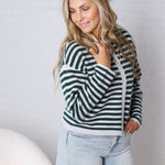Dover Cardigan - Grey Pine Stripe