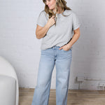 Drew Mid Rise Wide Leg Relaxed Denim - Light Blue FINAL SALE