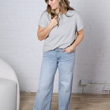 Drew Mid Rise Wide Leg Relaxed Denim - Light Blue FINAL SALE
