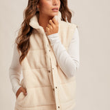 Dune Teddy Fleece Puff Vest - Cream